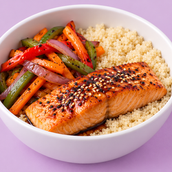 imagen de Salmon Teriyaki y  quinoa